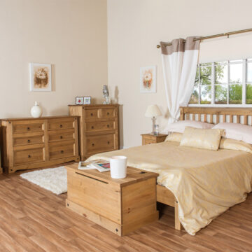 Azusa 2 Drawer Petite Bedside Cabinet | Pine Finish