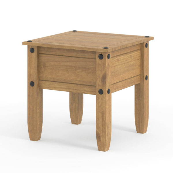 Azusa Lamp Table | Antique Waxed Pine | Bedside Table | Self Assembly