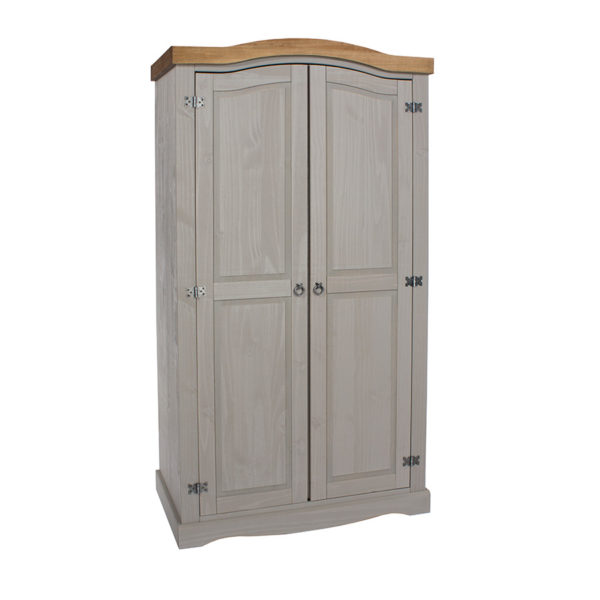 Azusa Grey 2 Door Wardrobe | Grey Wax