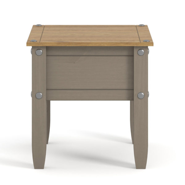Azusa Grey Lamp Table | Grey Wax | Bedside Table | Self Assembly