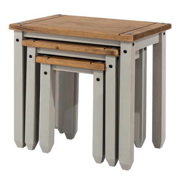 Azusa Grey Nest of Tables | Grey Wax | Self Assembly