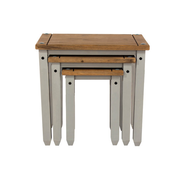 Azusa Grey Nest of Tables | Grey Wax | Self Assembly