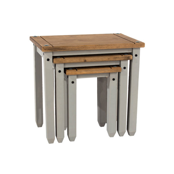Azusa Grey Nest of Tables | Grey Wax | Self Assembly