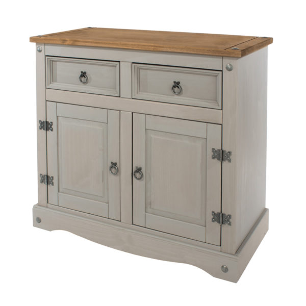 Azusa Grey Small Sideboard | Grey Wax | Self Assembly