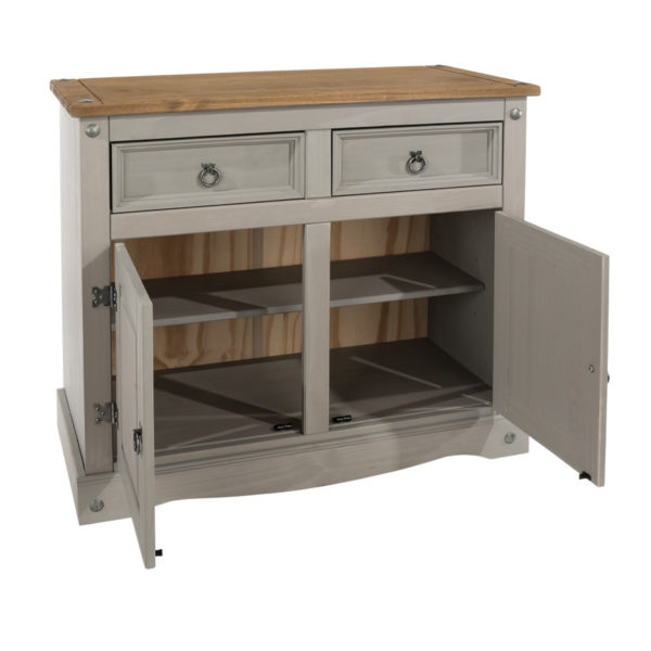 Azusa Grey Small Sideboard | Grey Wax | Self Assembly