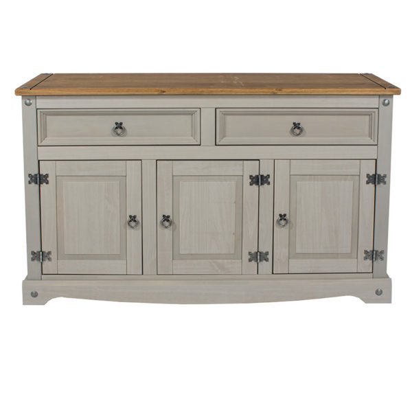 Azusa Grey Medium Sideboard | Grey Wax | Self Assembly