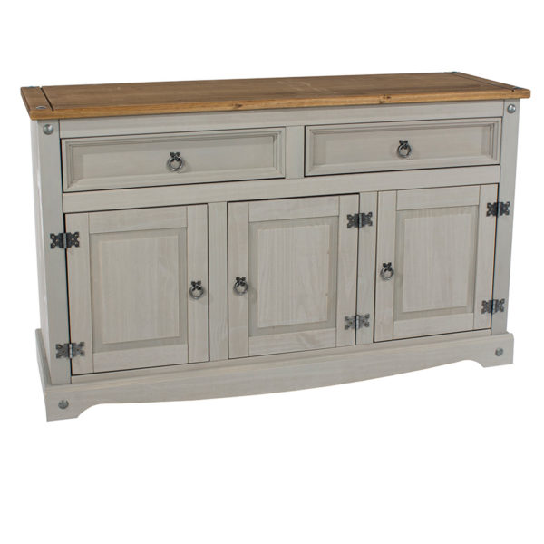 Azusa Grey Medium Sideboard | Grey Wax | Self Assembly