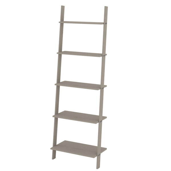 Azusa Grey Ladder Design Shelf Unit | Grey Wax | Self Assembly