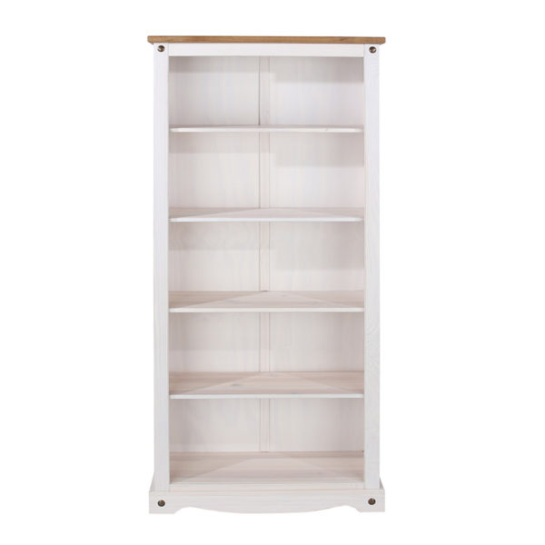 Azusa White Tall Painted Bookcase | White | Self Assembly