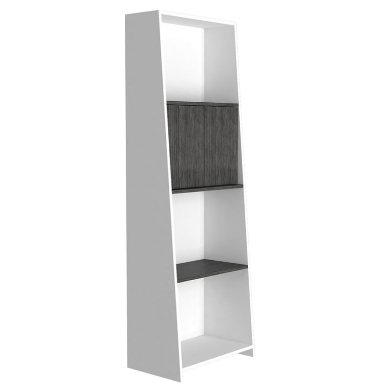 Irving White Bookcase with Doors White Self Assembly Oak World