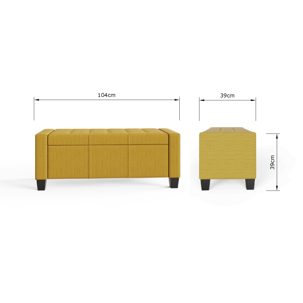 Verona Yellow Ottoman Bench