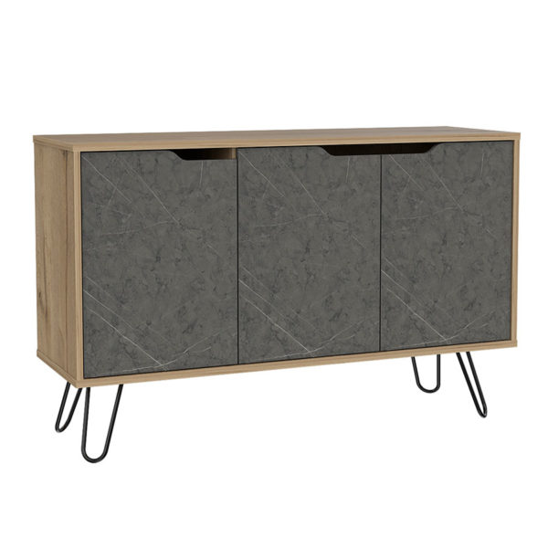 Tanfield Grey Medium Sideboard | Bleached Pine | Self Assembly