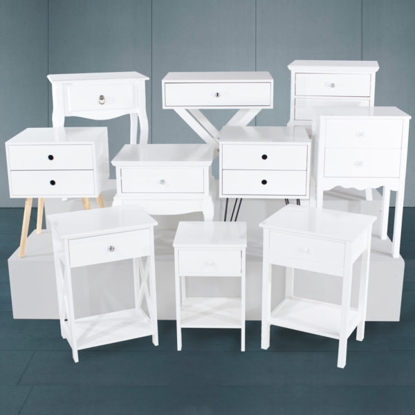Albion White 1 Drawer Petite Bedside Cabinet | White | Self Assembly