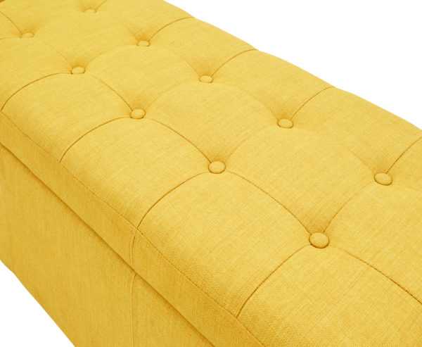 Yellow Verona Ottoman Bench | Mustard | Self Assembly