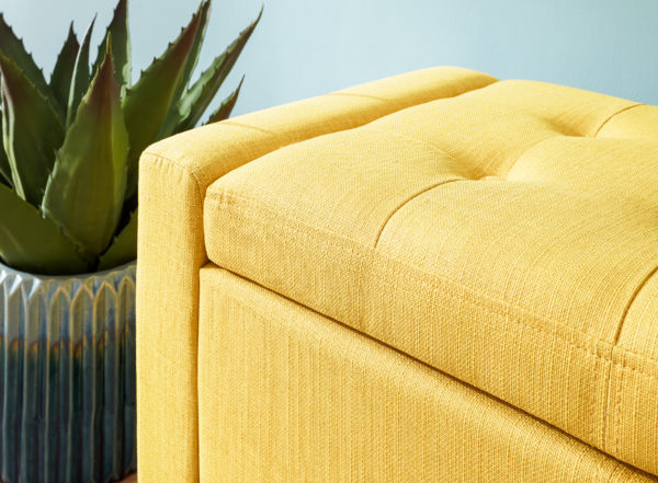 Yellow Verona Ottoman Bench | Mustard | Self Assembly