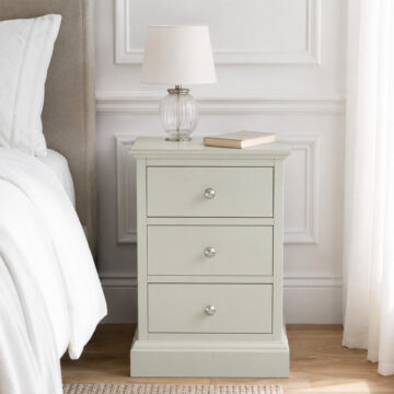 Stanton Grey 3 Drawer Nightstand | Bedside Table
