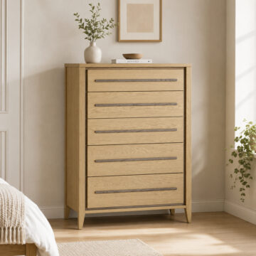 Bellaria Aged Oak 5 Drawer Chest