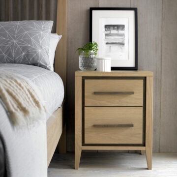 Bellaria Aged Oak 2 Drawer Bedside Table | Assembled