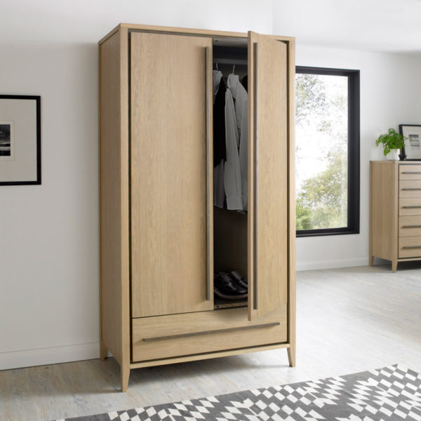 Bellaria Aged Oak Double Wardrobe Oak World