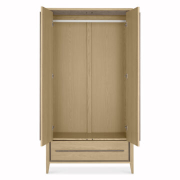 Bellaria Aged Oak Double Wardrobe with Drawer