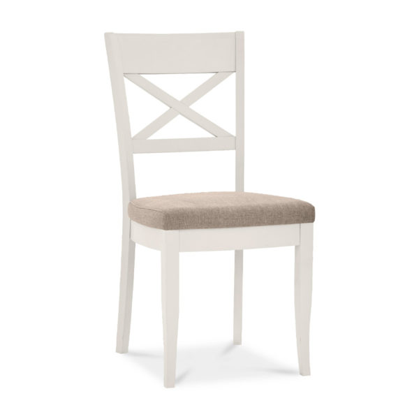 Zurich Grey Pair of Cross Back Dining Chairs | Pebble Grey