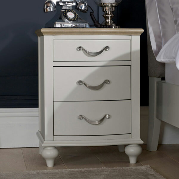 Zurich Grey 3 Drawer Nightstand | Bedside Table