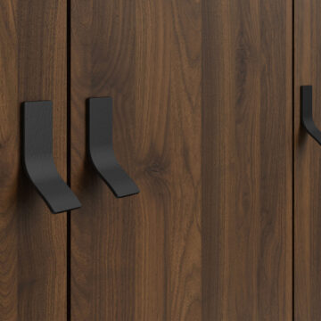 Kielder Matt Black 3 Door Wardrobe with Drawers | Walnut Finish