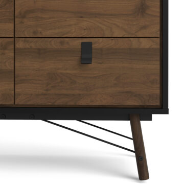 Kielder Double Chest of Drawers | Matt Black Walnut