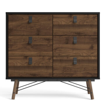 Kielder Double Chest of Drawers | Matt Black Walnut