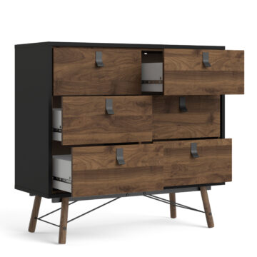 Kielder Double Chest of Drawers | Matt Black Walnut