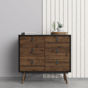 Kielder Double Chest of Drawers | Matt Black Walnut