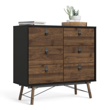 Kielder Double Chest of Drawers | Matt Black Walnut