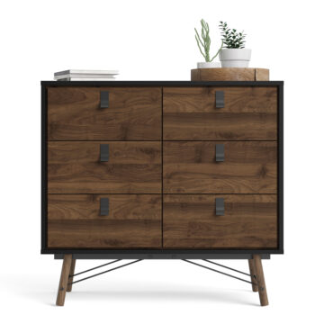 Kielder Double Chest of Drawers | Matt Black Walnut