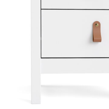 Seville White 2 Drawer Bedside Table