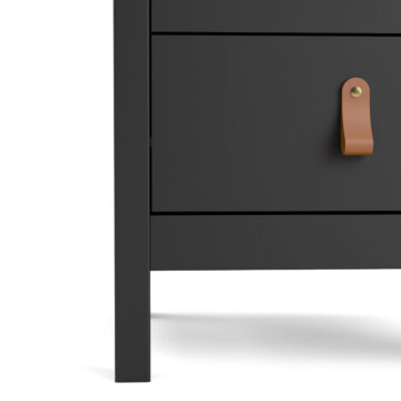 Seville Matt Black 2 Drawer Bedside Table