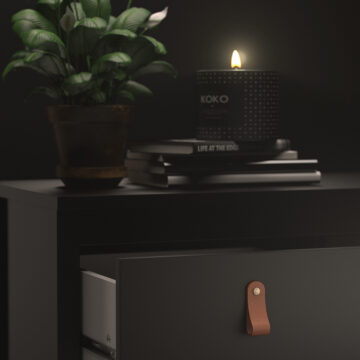 Seville Matt Black 2 Drawer Bedside Table