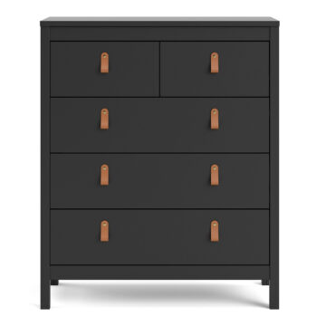 Seville Matt Black 3 Over 2 Chest of Drawers