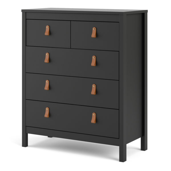 Seville Chest 3+2 Drawers | Matte Black | Self Assembly