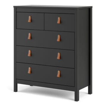 Seville Matt Black 3 Over 2 Chest of Drawers