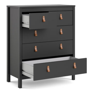 Seville Matt Black 3 Over 2 Chest of Drawers