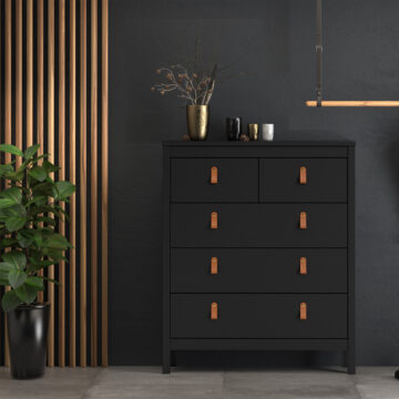 Seville Matt Black 3 Over 2 Chest of Drawers