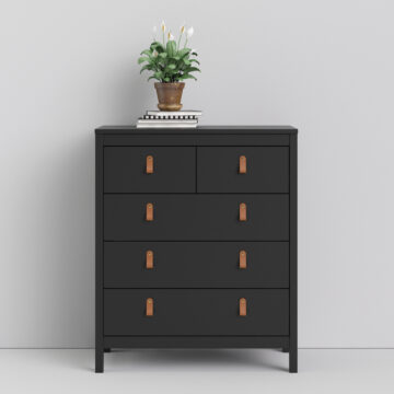 Seville Matt Black 3 Over 2 Chest of Drawers