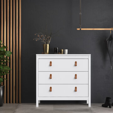 Seville White 3 Drawer Chest