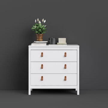 Seville White 3 Drawer Chest