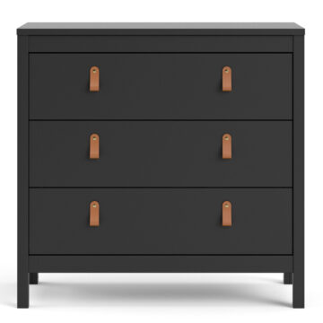 Seville Chest 3 Drawers | Matte Black