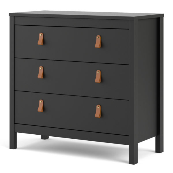 Seville Chest 3 Drawers | Matte Black | Self Assembly