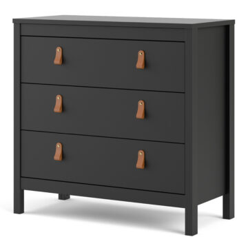 Seville Chest 3 Drawers | Matte Black