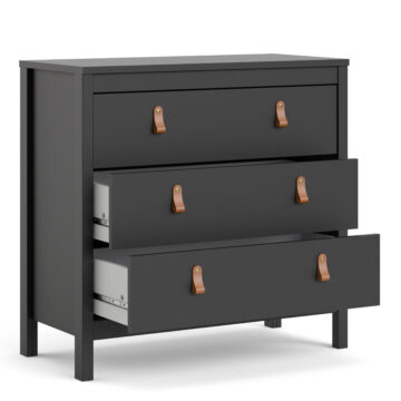 Seville Chest 3 Drawers | Matte Black
