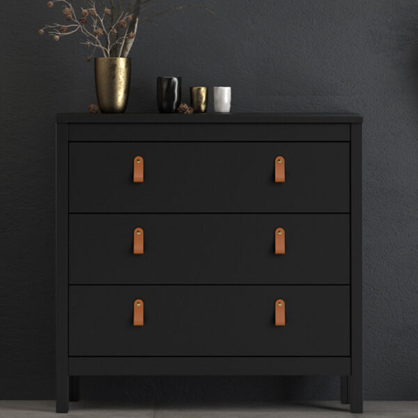 Seville Chest 3 Drawers | Matte Black | Self Assembly