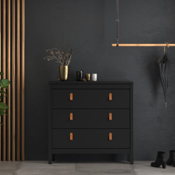 Seville Chest 3 Drawers | Matte Black